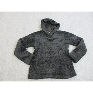 Mountain Hardwear Hoodie Womens Small Black Fleece Pullover‎ Sherpa Made USA